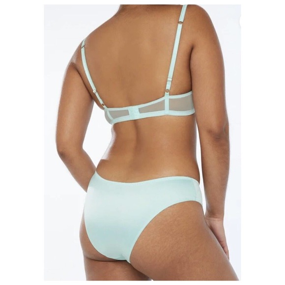 SAVAGE X FENTY CYBER CAT LONG ROBE Sharp Blue Panty Bra 3 PC SET LOT XL / 1X - Picture 12 of 12